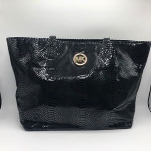 Michael Kors Black Snakeskin Tote